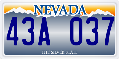 NV license plate 43A037