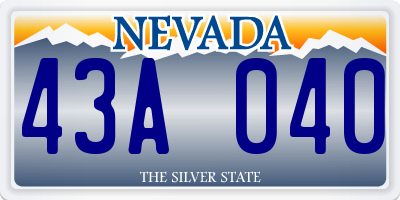 NV license plate 43A040