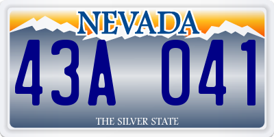 NV license plate 43A041