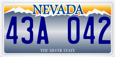 NV license plate 43A042