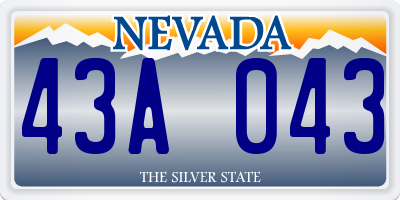 NV license plate 43A043