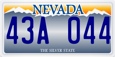 NV license plate 43A044