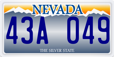 NV license plate 43A049