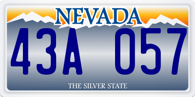 NV license plate 43A057