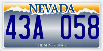 NV license plate 43A058