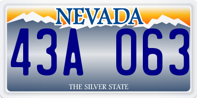 NV license plate 43A063