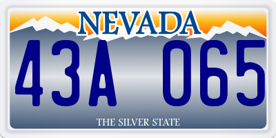 NV license plate 43A065