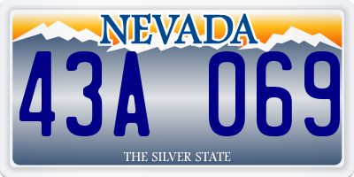 NV license plate 43A069