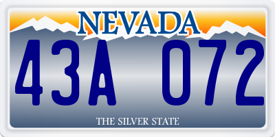 NV license plate 43A072