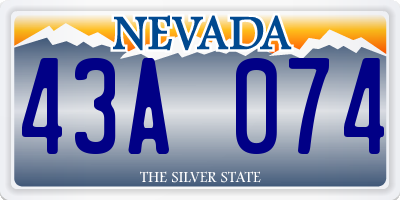 NV license plate 43A074