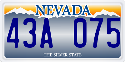 NV license plate 43A075