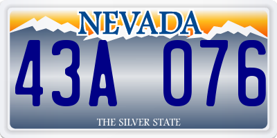 NV license plate 43A076