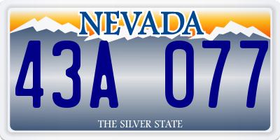 NV license plate 43A077