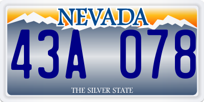 NV license plate 43A078