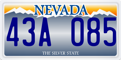 NV license plate 43A085