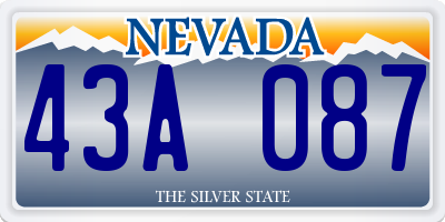 NV license plate 43A087