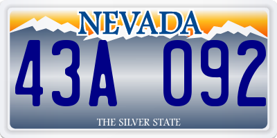 NV license plate 43A092