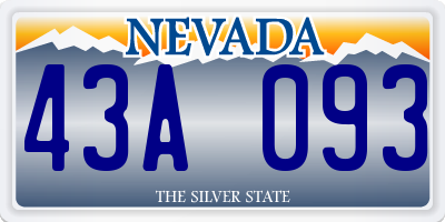 NV license plate 43A093