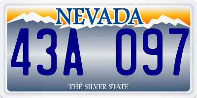 NV license plate 43A097