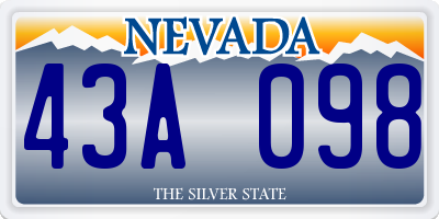 NV license plate 43A098