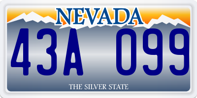 NV license plate 43A099