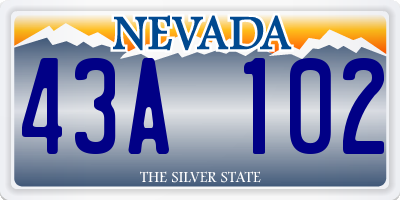 NV license plate 43A102