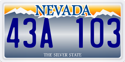 NV license plate 43A103