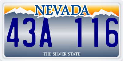 NV license plate 43A116