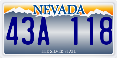 NV license plate 43A118