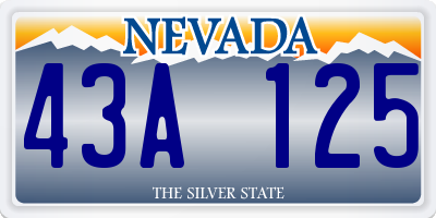 NV license plate 43A125