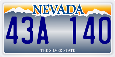 NV license plate 43A140