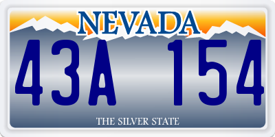 NV license plate 43A154