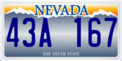 NV license plate 43A167