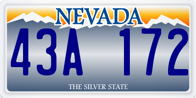 NV license plate 43A172