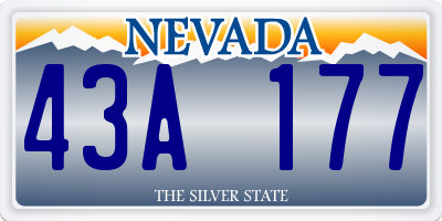 NV license plate 43A177