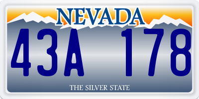 NV license plate 43A178