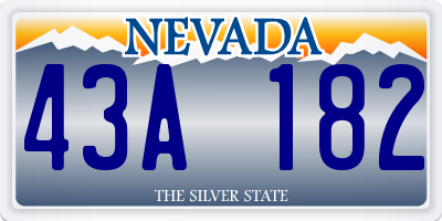 NV license plate 43A182