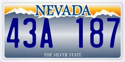 NV license plate 43A187