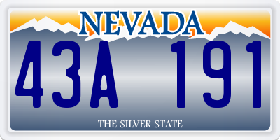 NV license plate 43A191