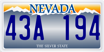 NV license plate 43A194