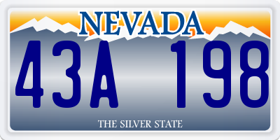 NV license plate 43A198