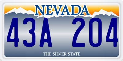 NV license plate 43A204