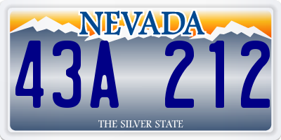 NV license plate 43A212