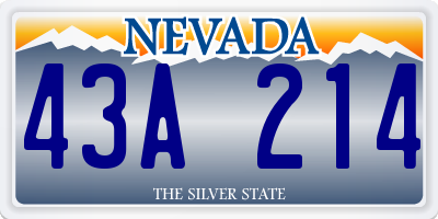 NV license plate 43A214