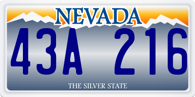 NV license plate 43A216