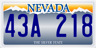 NV license plate 43A218