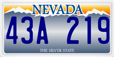 NV license plate 43A219