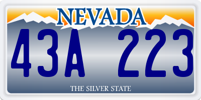 NV license plate 43A223