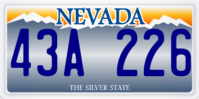 NV license plate 43A226