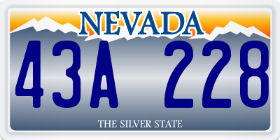 NV license plate 43A228